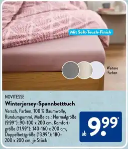 Aldi Süd NOVITESSE Winterjersey-Spannbetttuch Angebot