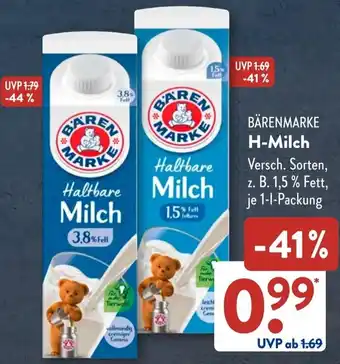 Aldi Süd BÄRENMARKE H-Milch Angebot