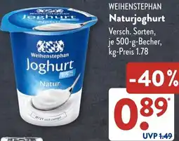 Aldi Süd WEIHENSTEPHAN Naturjoghurt Angebot