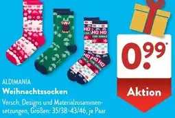 Aldi Süd ALDIMANIA Weihnachtssocken Angebot