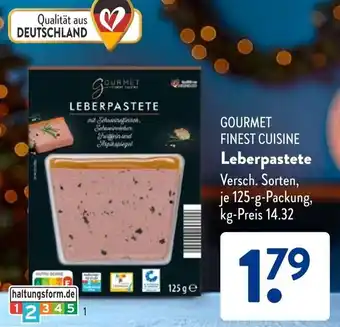 Aldi Süd GOURMET FINEST CUISINE Leberpastete Angebot