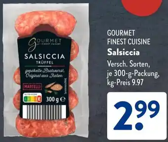 Aldi Süd GOURMET FINEST CUISINE Salsiccia Angebot