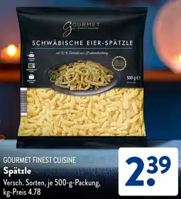 Aldi Süd GOURMET FINEST CUISINE Spätzle Angebot