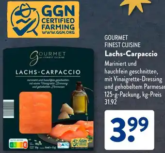 Aldi Süd GOURMET FINEST CUISINE Lachs-Carpaccio Angebot