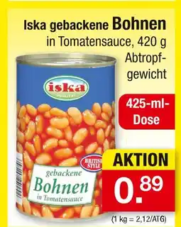 Zimmermann Iska gebackene bohnen in tomatensauce Angebot
