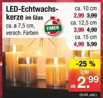 Zimmermann Led-echtwachskerze im glas Angebot