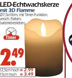 Wreesmann Led-echtwachskerze mit 3d flamme ø7,5x10cm Angebot