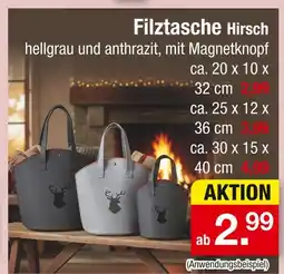 Zimmermann Filztasche hirsch Angebot