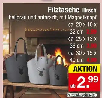 Zimmermann Filztasche hirsch Angebot