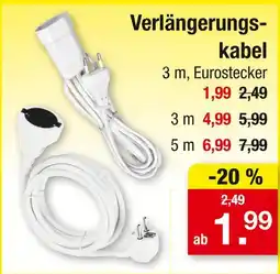 Zimmermann Verlängerungskabel Angebot