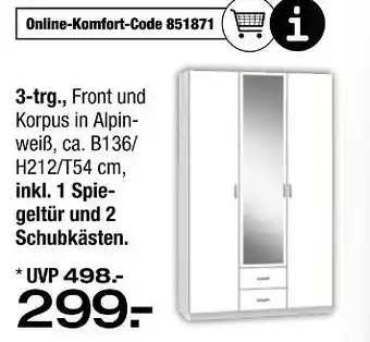 Ostermann Harper drehtüren-kombischrank 3-trg Angebot