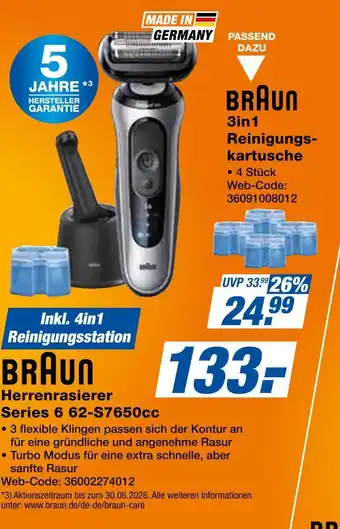 Expert Braun herrerasierer series 6 62-s7650cc Angebot