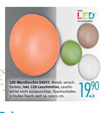 Trends Möbel Led-wandleuchte davey Angebot