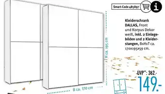 Trends Möbel Kleiderschrank dallas Angebot