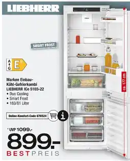 Ostermann Liebherr marken einbau-kühl-gefrierkombi icc 5103-22 Angebot