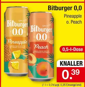 Zimmermann Bitburger 0,0 pineapple Angebot