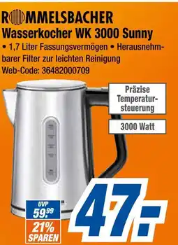 Expert Rommelsbacher wasserkocher wk 3000 sunny Angebot