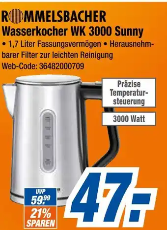 Expert Rommelsbacher wasserkocher wk 3000 sunny Angebot