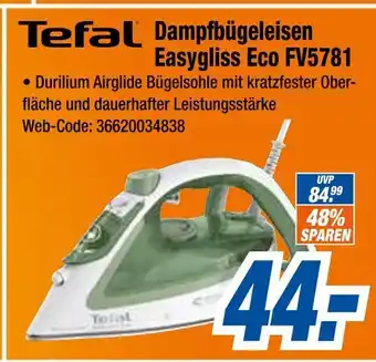 Expert Tefal dampfbügeleisen easygliss eco fv5781 Angebot