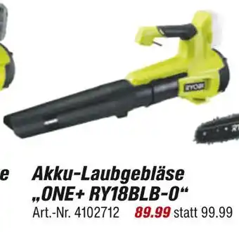 toom Baumarkt Ryobi akku-laubgebläse one+ ry18blb-0 Angebot