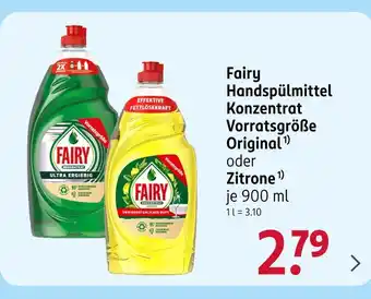 Rossmann Fairy handspülmittel konzentrat vorratsgröße original Angebot