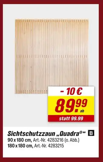 toom Baumarkt Sichtschutzzaun „quadra“ Angebot