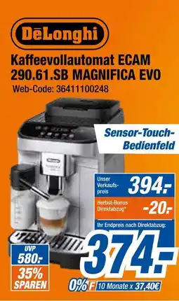 Expert Delonghi kaffeevollautomat ecam 290.61.sb magnifica evo Angebot