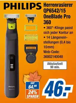 Expert Philips herrenrasierer qp6542/15 oneblade pro 360 Angebot