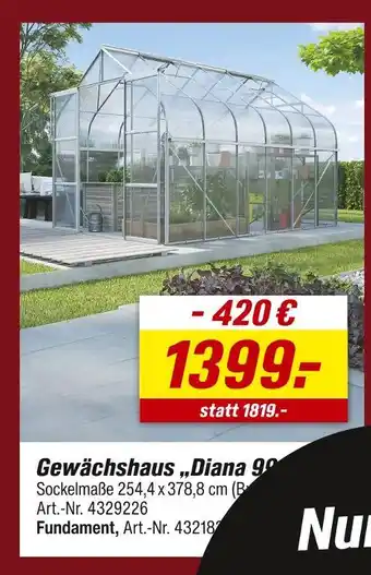 toom Baumarkt Gewächshaus „diana 980“ Angebot