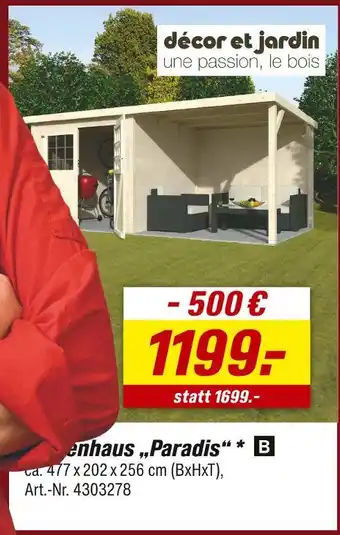 toom Baumarkt Décor et jardin gartenhaus „paradis“ * b Angebot