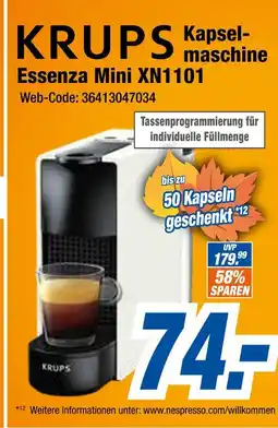 Expert Krups kapselmaschine essenza mini xn1101 Angebot