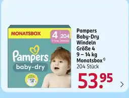 Rossmann Pampers baby-dry windeln größe 4 9 – 14 kg monatsbox Angebot