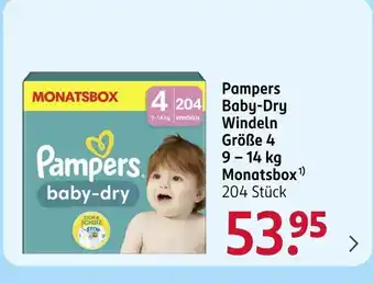 Rossmann Pampers baby-dry windeln größe 4 9 – 14 kg monatsbox Angebot