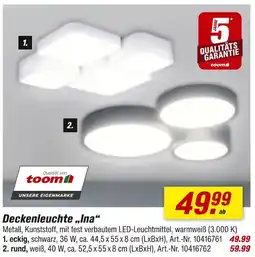 toom Baumarkt Deckenleuchte „ina“ eckig Angebot
