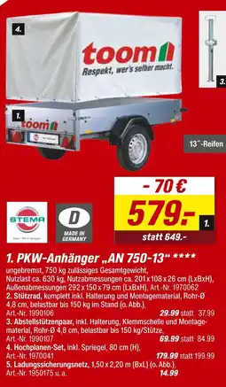 toom Baumarkt Pkw-anhänger „an 750-13“ Angebot