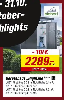 toom Baumarkt Biohort highline h3 Angebot