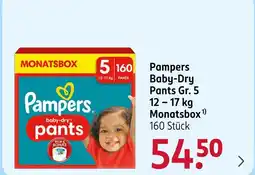 Rossmann Pampers baby-dry pants gr. 5 12 – 17 kg monatsbox Angebot