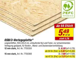 toom Baumarkt Osb/3-verlegeplatte 12 mm stark Angebot