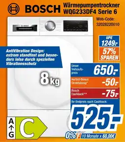 Expert Bosch wärmepumpentrockner wqg233df4 serie 6 Angebot