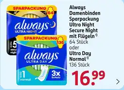 Rossmann Always ultra night secure night mit flügeln Angebot