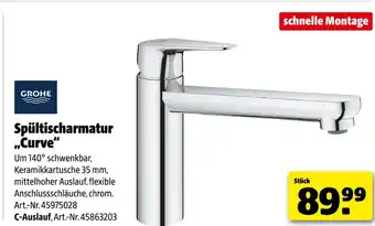 Hagebau Grohe spültischarmatur „curve“ Angebot