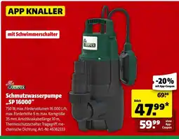 Hagebau Mr. gardener schmutzwasserpumpe sp 16000 Angebot