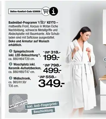 Ostermann Vito spiegelschrank inkl. led-beleuchtung keyto Angebot