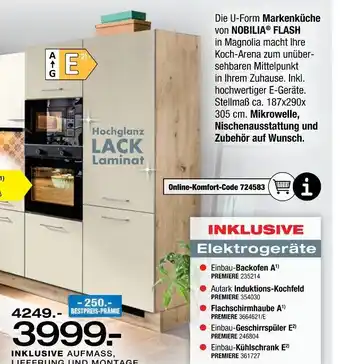 Nobilia u-form markenküche flash