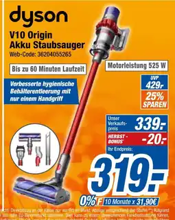 Expert Dyson v10 origin akku staubsauger Angebot