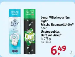 Rossmann Lenor wäscheparfüm light frische baumwollblüte Angebot