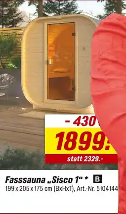 toom Baumarkt Fasssauna „sisco 1“ Angebot