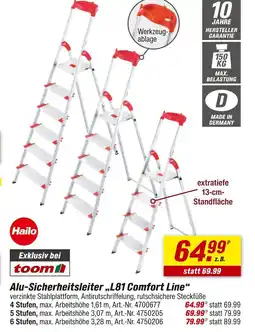 toom Baumarkt Hailo alu-sicherheitsleiter „l81 comfort line“ Angebot