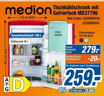 Expert Medion tischkühlschrank mit gefrierfach md37790 Angebot