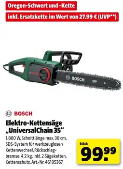 Hagebau Bosch elektro-kettensäge „universalchain 35“ Angebot